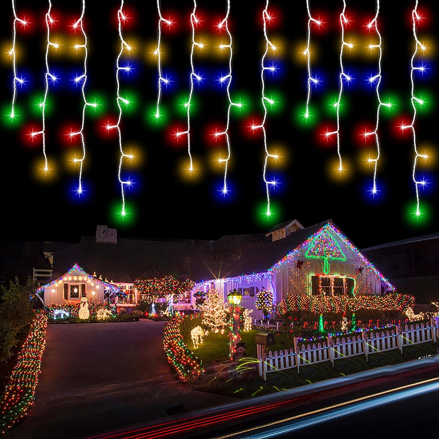 15 x 0,4m Χριστουγεννιάτικα Φωτάκια - Ασύμμετρη Κουρτίνα Βροχή - Πολύχρωμου RGB Φωτισμού - Εσωτερικού & Εξωτερικού Χώρου - AIGOSTAR 15 x 0,4m Χριστουγεννιάτικα Φωτάκια - Ασύμμετρη Κουρτίνα Βροχή - Πολύχρωμου RGB Φωτισμού - Εσωτερικού & Εξωτερικού Χώρου - AIGOSTAR