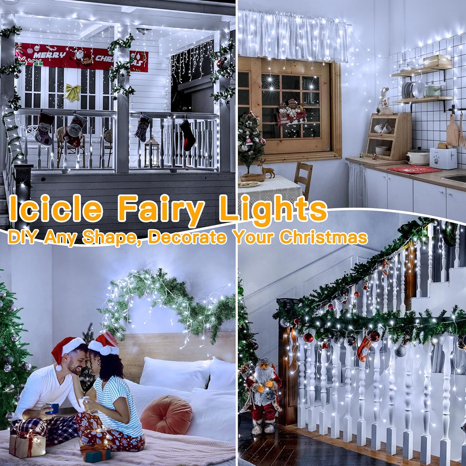 20x0,60m Αδιάβροχα Χριστουγεννιάτικα Λαμπάκια - Κουρτίνα Βροχή - 400 LED Λευκού Ψυχρού Φωτισμού - AIGOSTAR 20x0,60m Αδιάβροχα Χριστουγεννιάτικα Λαμπάκια - Κουρτίνα Βροχή - 400 LED Λευκού Ψυχρού Φωτισμού - AIGOSTAR