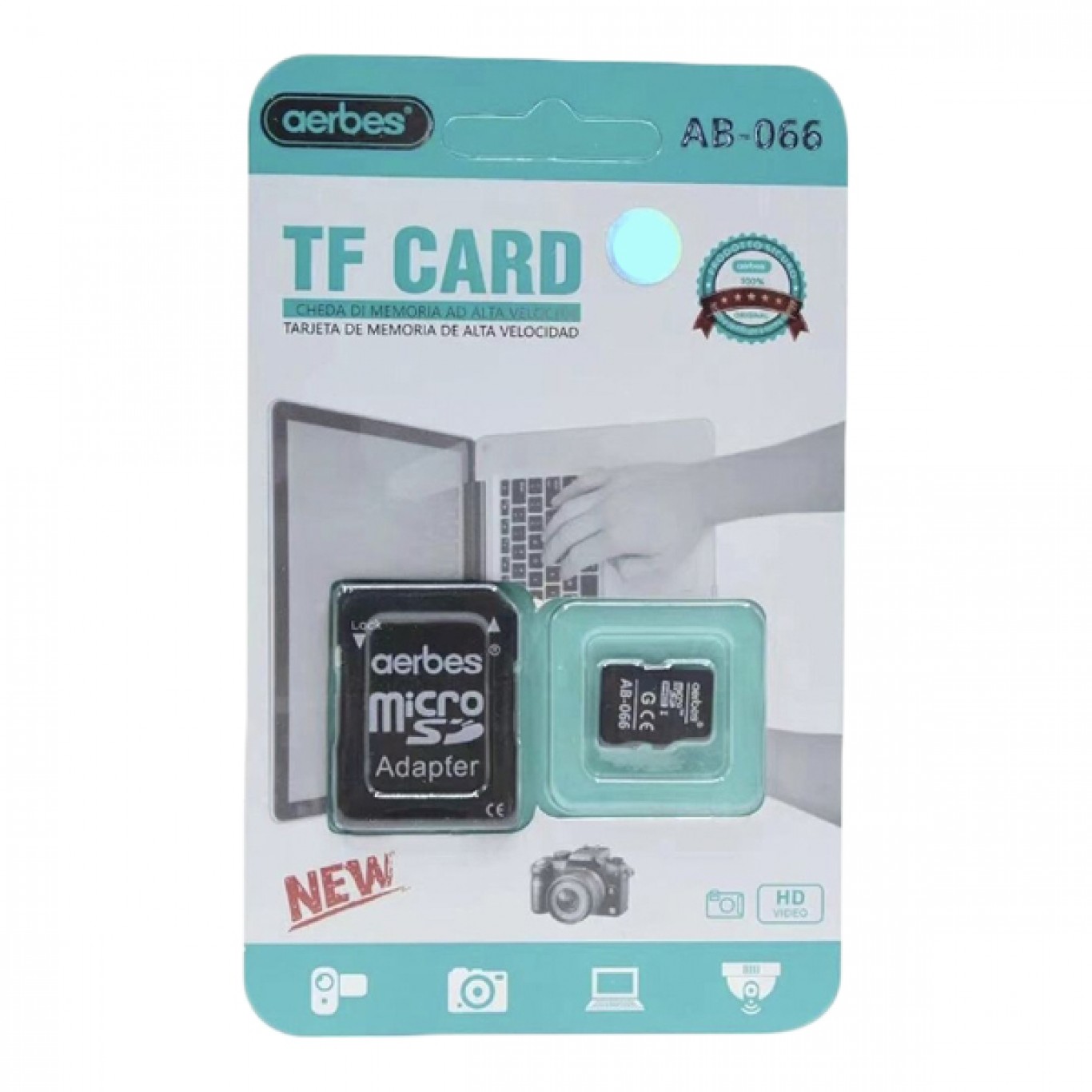 16GB Κάρτα Μνήμης Aerbes microSD με Αντάπτορα SD 16GB Κάρτα Μνήμης Aerbes microSD με Αντάπτορα SD