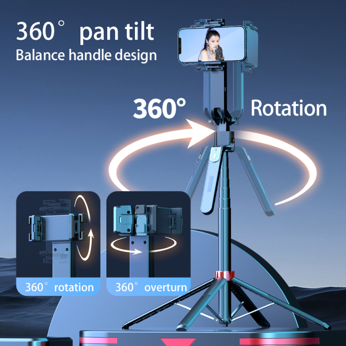 2 in 1 AI Selfie Stick & Gimbal Q185 με Αυτόματη Παρακολούθηση Προσώπου, Περιστροφή 360°, Τρίποδο & Ασύρματο Τηλεχειριστήριο 2 in 1 AI Selfie Stick & Gimbal Q185 με Αυτόματη Παρακολούθηση Προσώπου, Περιστροφή 360°, Τρίποδο & Ασύρματο Τηλεχειριστήριο