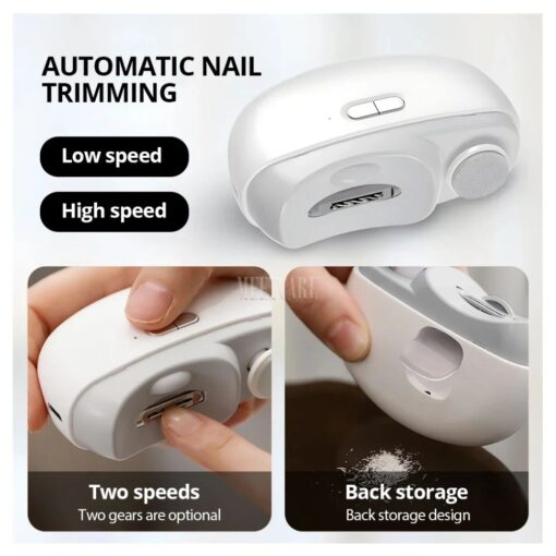 2 σε 1 Αυτόματος Φορητός Νυχοκόπτης και Τροχός Μανικιούρ Λευκό 2 σε 1 Αυτόματος Φορητός Νυχοκόπτης και Τροχός Μανικιούρ Λευκό