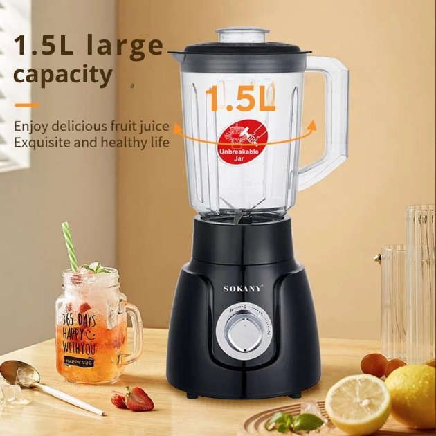 2 σε 1 Ηλεκτρικός Αποχυμωτής & Μπλέντερ 800W - 2 Ταχυτήτων με Δοχείο 1,5 L - Sokany 2 σε 1 Ηλεκτρικός Αποχυμωτής & Μπλέντερ 800W - 2 Ταχυτήτων με Δοχείο 1,5 L - Sokany