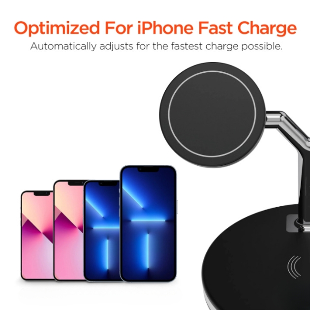 3 σε 1 Ασύρματος Φορτιστής Qi Pad 25W - Quick Charge για Smartphone, Apple Watch & AirPods - Andowl 3 σε 1 Ασύρματος Φορτιστής Qi Pad 25W - Quick Charge για Smartphone, Apple Watch & AirPods - Andowl