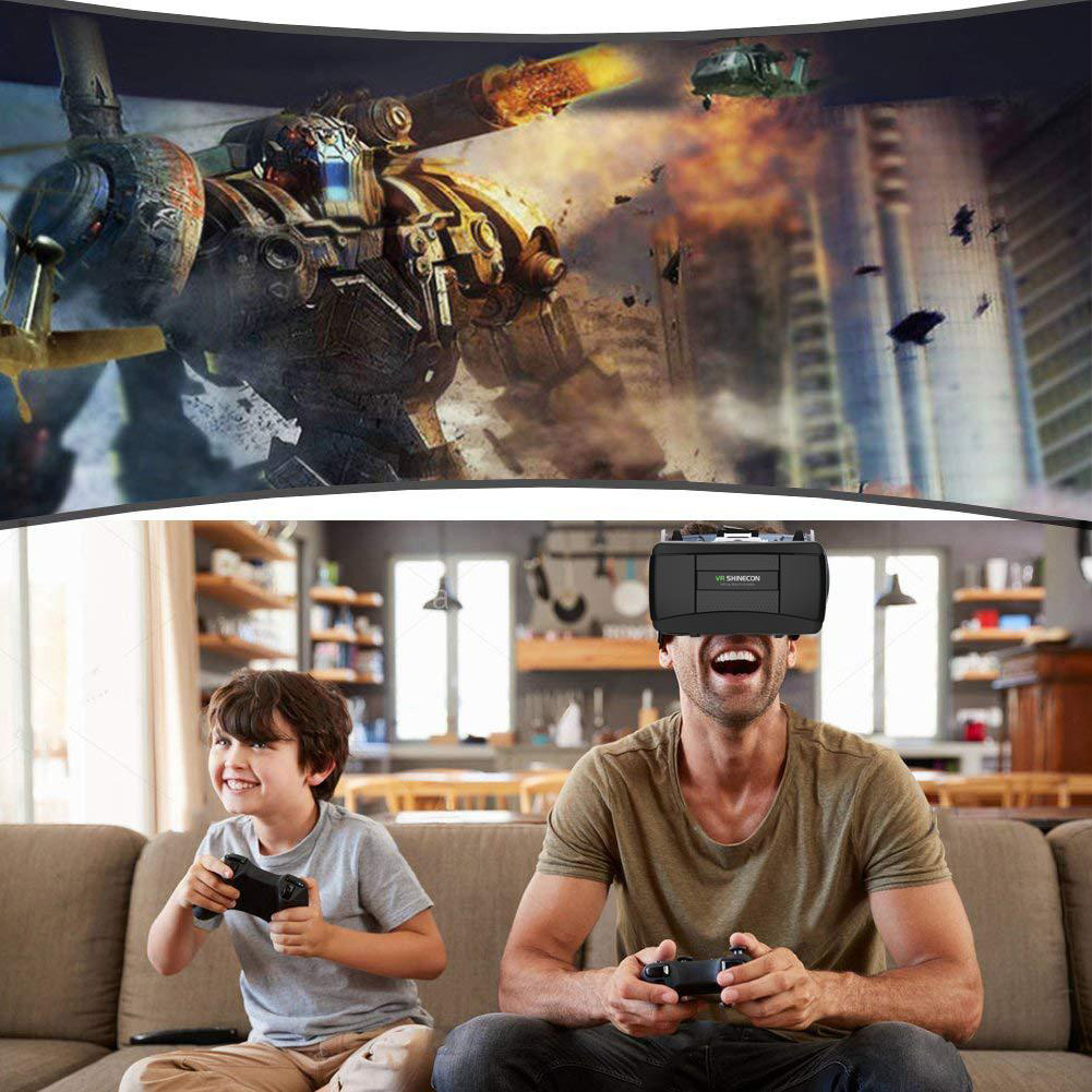 3D VR Headset Ρυθμιζόμενα Γυαλιά Εικονικής Πραγματικότητας με Ακουστικά Shinecon για Smartphone Κινητά 4.7 έως 6 Ίντσες 3D VR Headset Ρυθμιζόμενα Γυαλιά Εικονικής Πραγματικότητας με Ακουστικά Shinecon για Smartphone Κινητά 4.7 έως 6 Ίντσες