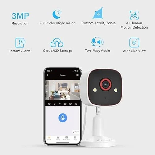 3MP APP Κάμερα Ασφαλείας 2K Night Outdoor WiFi Vision Smart CCTV 3MP APP Κάμερα Ασφαλείας 2K Night Outdoor WiFi Vision Smart CCTV