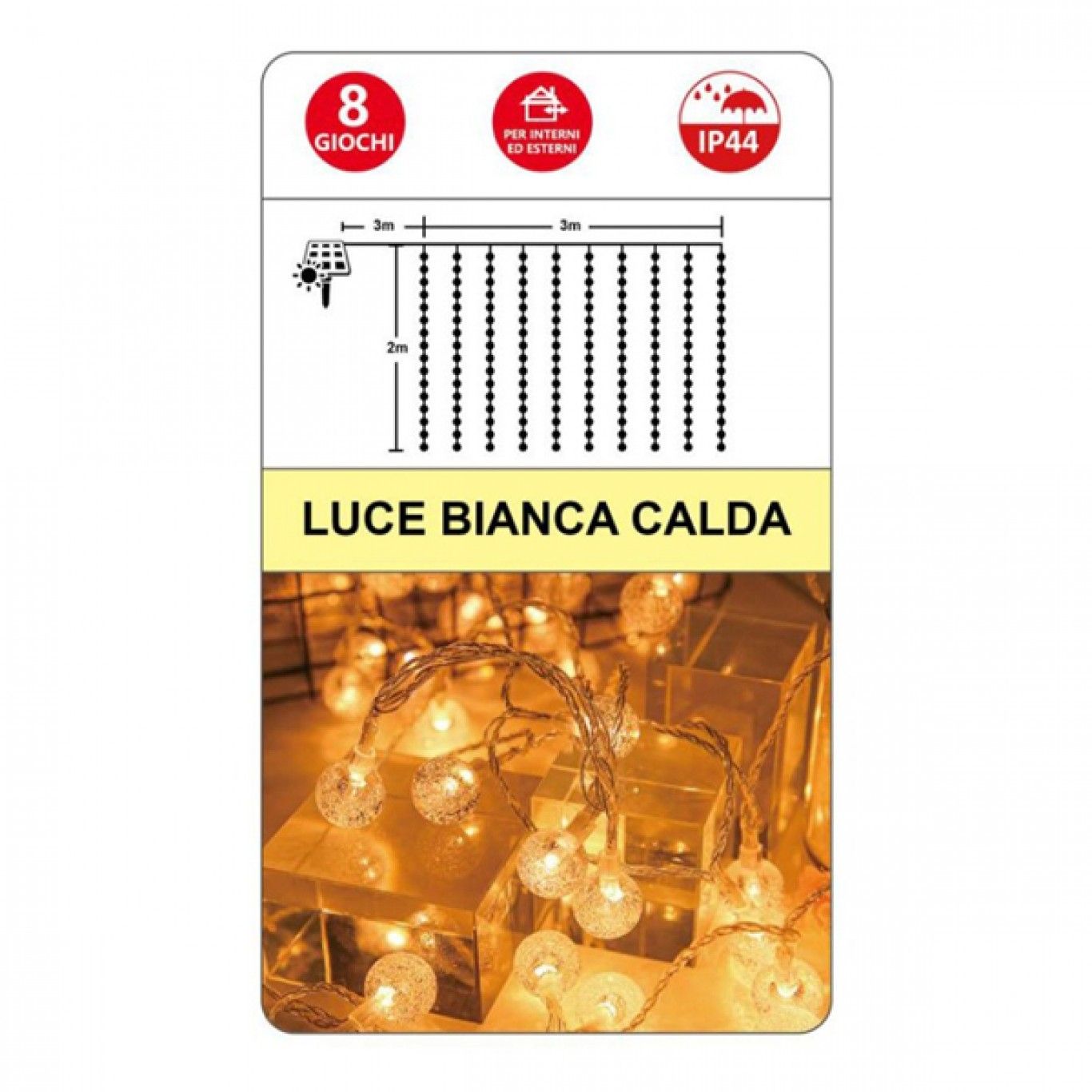 Αδιάβροχα Ηλιακά Λαμπάκια - Κουρτίνα 160 LED Μπαλἀκια 3x2m Θερμό Λευκό με Χειριστήριο Φωτοβολταϊκό Πάνελ & 8 Λειτουργίες Φωτισμού Αδιάβροχα Ηλιακά Λαμπάκια - Κουρτίνα 160 LED Μπαλἀκια 3x2m Θερμό Λευκό με Χειριστήριο Φωτοβολταϊκό Πάνελ & 8 Λειτουργίες Φωτισμού