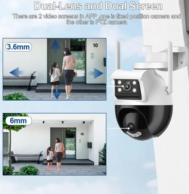 Αδιάβροχη Διπλή Κάμερα Παρακολούθησης 1080P Wi-Fi Mε Αισθητήρα Κίνησης Kαι Νυχτερινή Όραση Αδιάβροχη Διπλή Κάμερα Παρακολούθησης 1080P Wi-Fi Mε Αισθητήρα Κίνησης Kαι Νυχτερινή Όραση