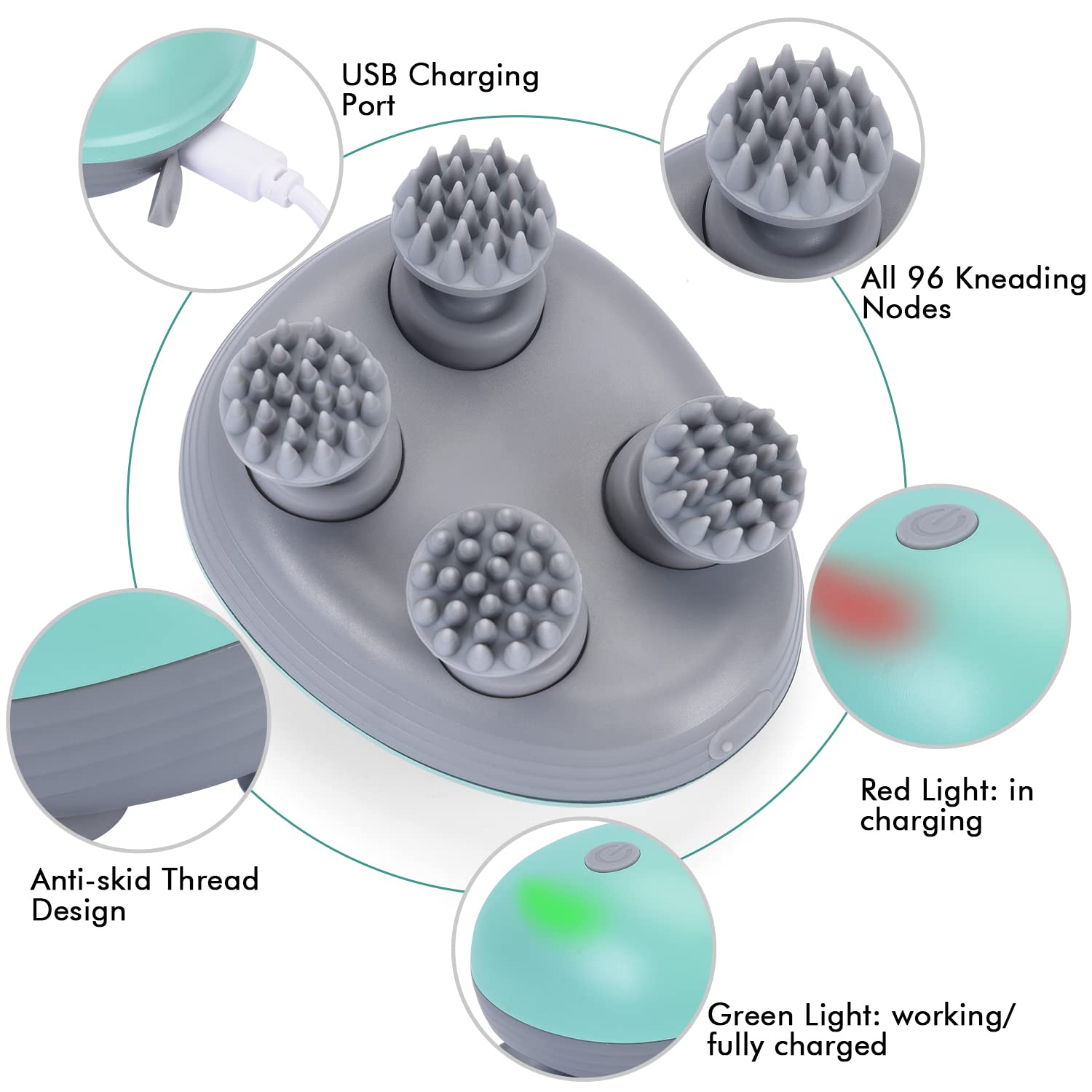Αδιάβροχη Επαναφορτιζόμενη Πολυλειτουργική ηλεκτρική Συσκευή μασάζ Κεφαλής - Σώματος USB Φώρτισης Κόκκινο Αδιάβροχη Επαναφορτιζόμενη Πολυλειτουργική ηλεκτρική Συσκευή μασάζ Κεφαλής - Σώματος USB Φώρτισης Κόκκινο