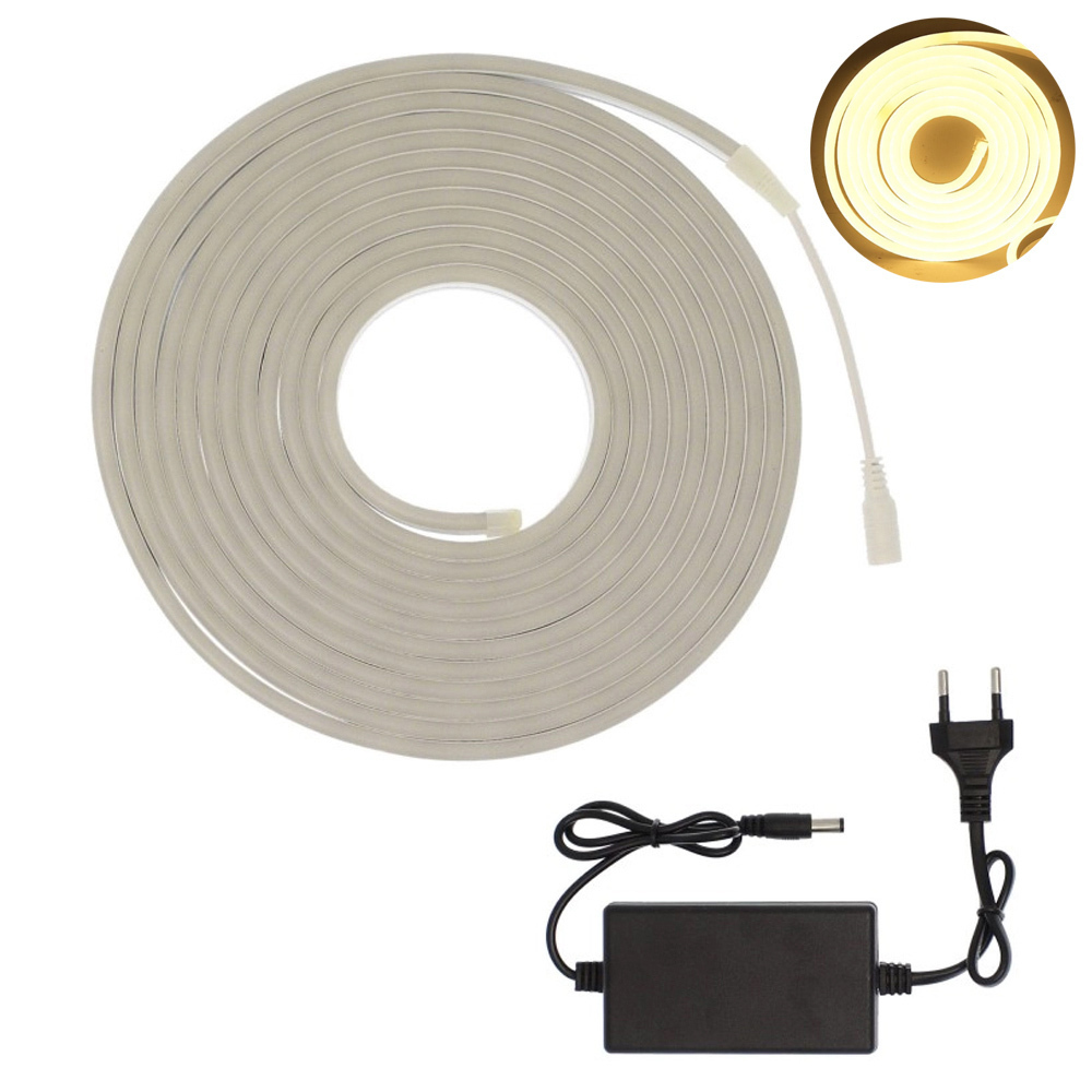 Αδιάβροχη IP65 Ταινία LED 12V Θερμό Λευκό Φως 5m - Neon Flex με Τροφοδοτικό Αδιάβροχη IP65 Ταινία LED 12V Θερμό Λευκό Φως 5m - Neon Flex με Τροφοδοτικό
