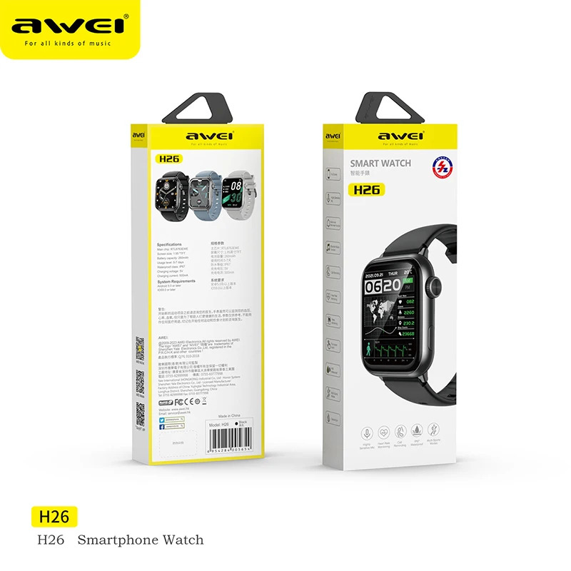 Αδιάβροχο Έξυπνο Ρολόι - Smartwatch με Bluetooth, Παλμογράφο, Βηματομετρητή και Ασύρματη Φόρτιση - Awei Αδιάβροχο Έξυπνο Ρολόι - Smartwatch με Bluetooth, Παλμογράφο, Βηματομετρητή και Ασύρματη Φόρτιση - Awei