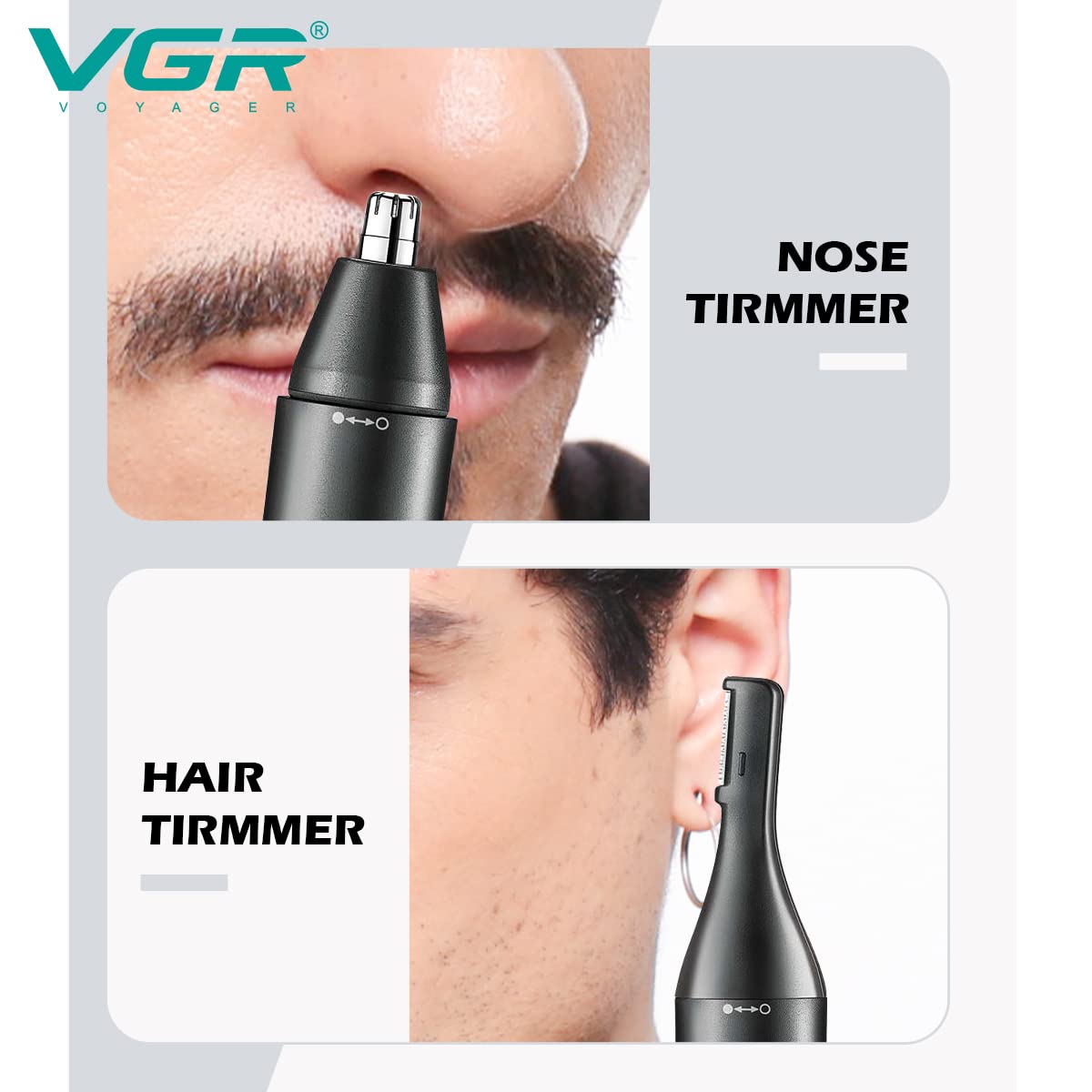 Αδιάβροχο Επαναφορτιζόμενο Trimmer Προσώπου - Ιδανικό για Φρύδια, Μύτη & Αυτιά - VGR Αδιάβροχο Επαναφορτιζόμενο Trimmer Προσώπου - Ιδανικό για Φρύδια, Μύτη & Αυτιά - VGR