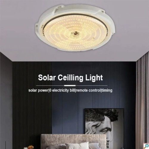 Αδιάβροχο Ηλιακό Φωτιστικό Οροφής 350W LED με Timer & Χειριστήριο - Solar LED Lamp Άσπρο Αδιάβροχο Ηλιακό Φωτιστικό Οροφής 350W LED με Timer & Χειριστήριο - Solar LED Lamp Άσπρο