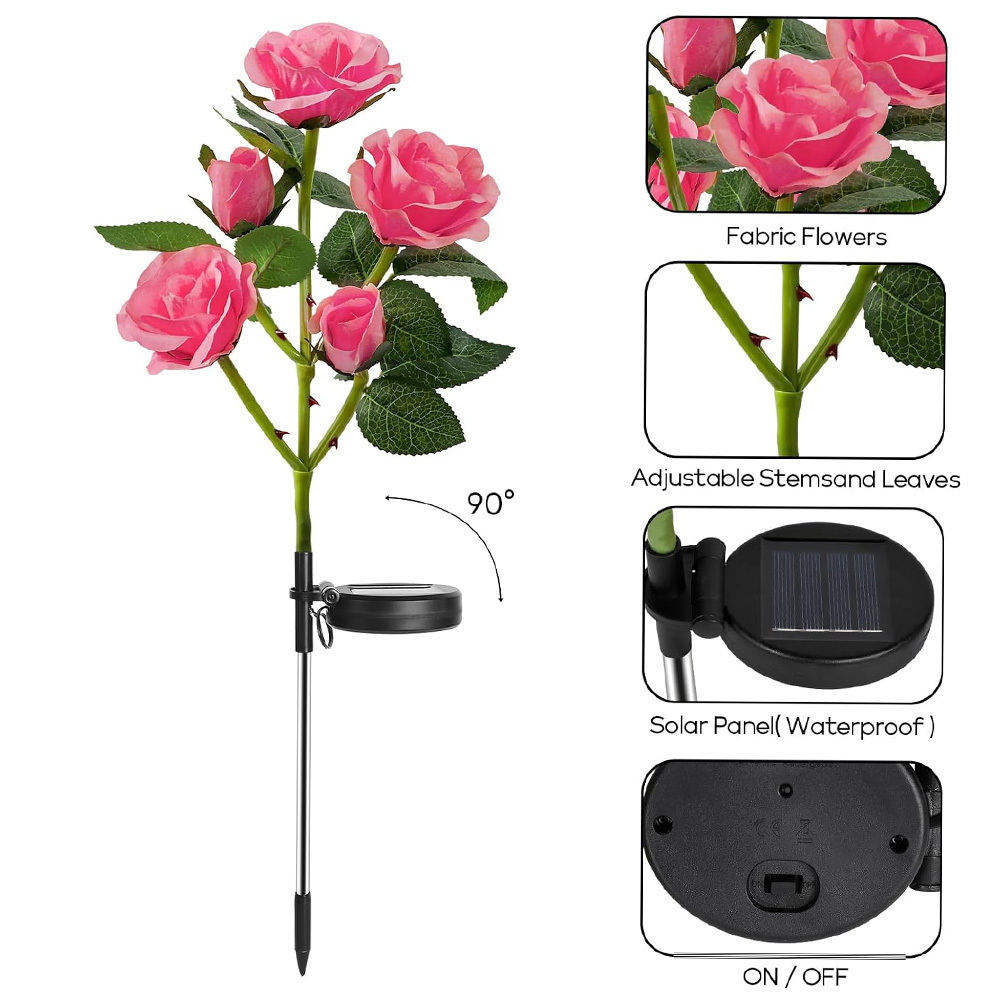 Αδιάβροχο Καρφωτό Ηλιακό Φωτιστικό με Σχέδιο Ροζ Τριαντάφυλλα Αδιάβροχο Καρφωτό Ηλιακό Φωτιστικό με Σχέδιο Ροζ Τριαντάφυλλα