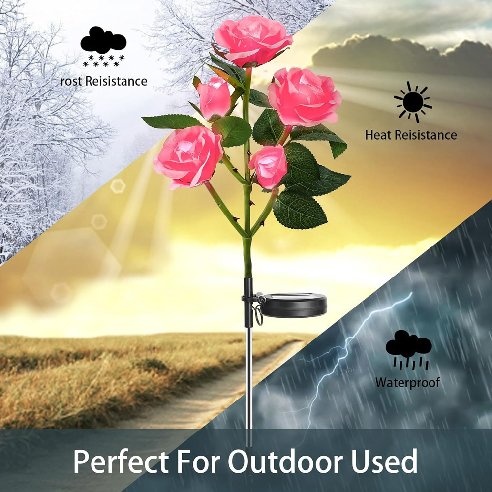 Αδιάβροχο Καρφωτό Ηλιακό Φωτιστικό με Σχέδιο Ροζ Τριαντάφυλλα Αδιάβροχο Καρφωτό Ηλιακό Φωτιστικό με Σχέδιο Ροζ Τριαντάφυλλα