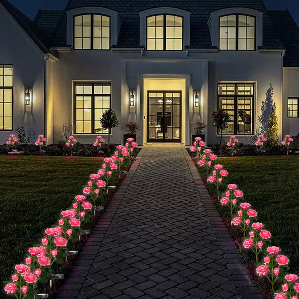 Αδιάβροχο Καρφωτό Ηλιακό Φωτιστικό με Σχέδιο Ροζ Τριαντάφυλλα Αδιάβροχο Καρφωτό Ηλιακό Φωτιστικό με Σχέδιο Ροζ Τριαντάφυλλα