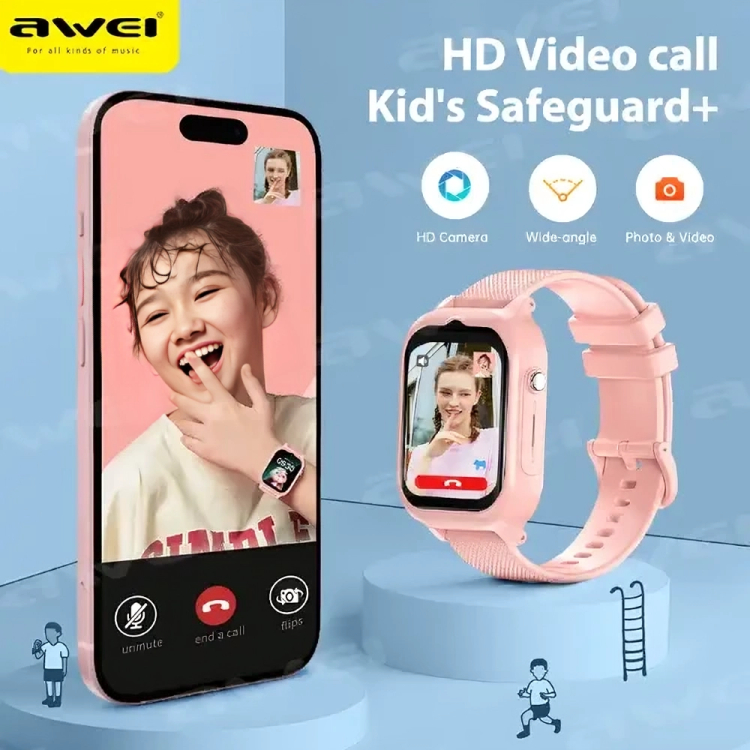 Αδιάβροχο Παιδικό Smartwatch 4G με Εντοπισμό GPS LBS και Βιντεοκλήσεις - Awei Αδιάβροχο Παιδικό Smartwatch 4G με Εντοπισμό GPS LBS και Βιντεοκλήσεις - Awei