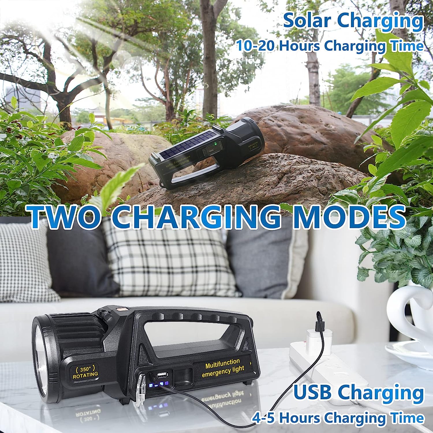 Αδιάβροχος Επαναφορτιζόμενος LED Φακός - Power Bank με Ηλιακό Πάνελ Αδιάβροχος Επαναφορτιζόμενος LED Φακός - Power Bank με Ηλιακό Πάνελ