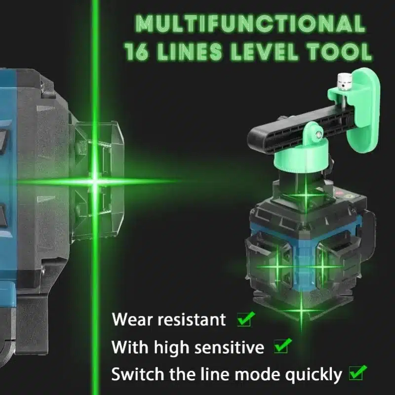 Αλφάδι Laser 4D 16 Γραμμών Πράσινης Δέσμης Max Light – Αυτορρυθμιζόμενο, Αδιάβροχο IP54 με 2 Μπαταρίες Λιθίου Αλφάδι Laser 4D 16 Γραμμών Πράσινης Δέσμης Max Light – Αυτορρυθμιζόμενο, Αδιάβροχο IP54 με 2 Μπαταρίες Λιθίου