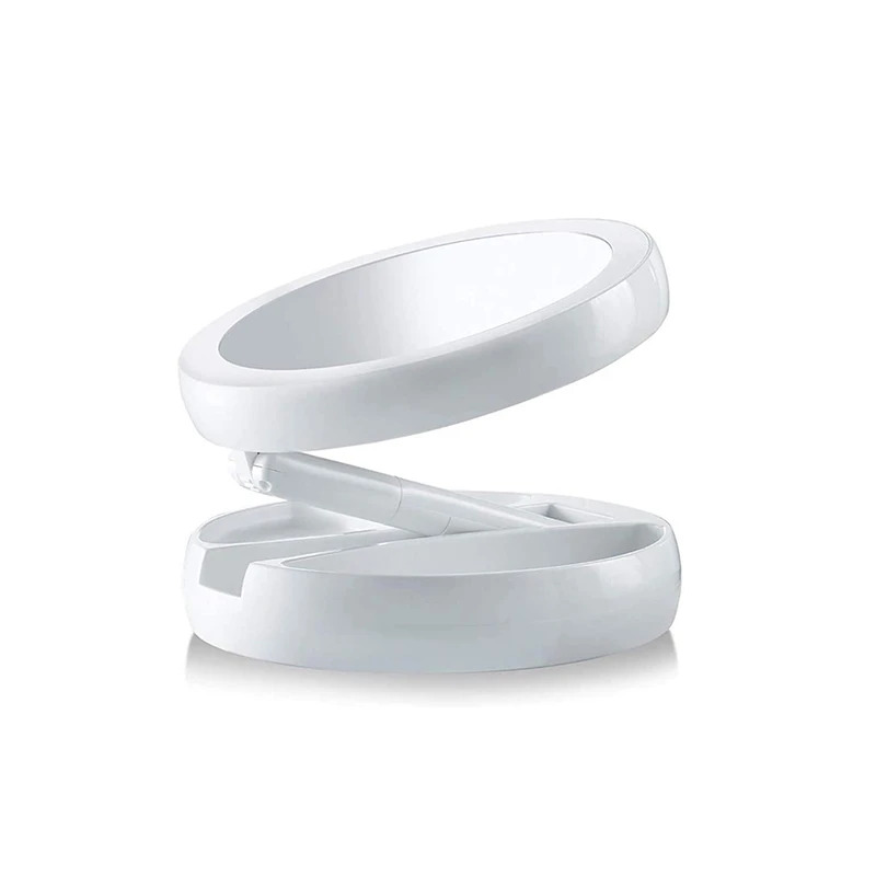 Αναδιπλούμενος Καθρέφτης Μακιγιάζ με Φωτισμό LED & Θήκες Οργάνωσης Αναδιπλούμενος Καθρέφτης Μακιγιάζ με Φωτισμό LED & Θήκες Οργάνωσης