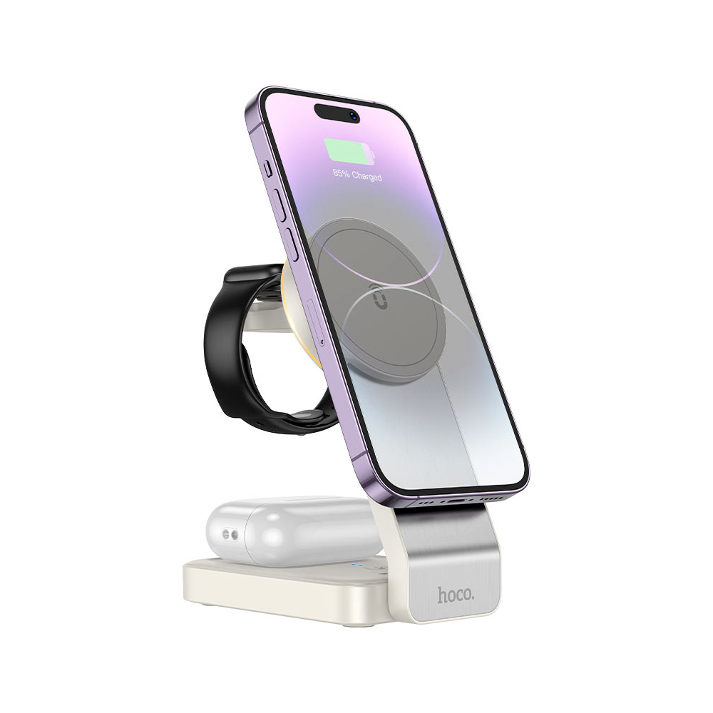 Αναδιπλούμενος Μαγνητικός Ασύρματος Φορτιστής 3 σε 1 για Φόρτιση Κινητού, Smartwatch και Ακουστικών 15W Hoco Μαύρος Αναδιπλούμενος Μαγνητικός Ασύρματος Φορτιστής 3 σε 1 για Φόρτιση Κινητού, Smartwatch και Ακουστικών 15W Hoco Μαύρος
