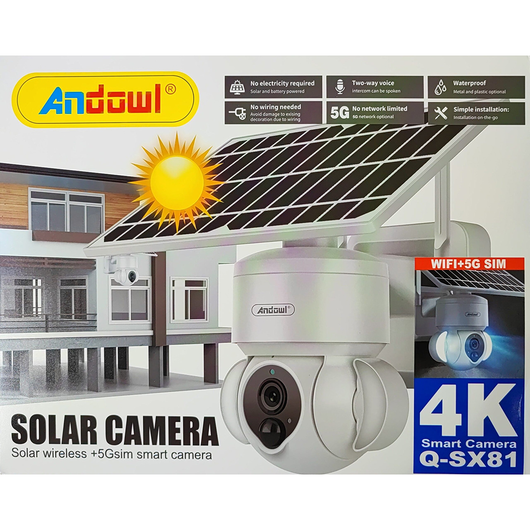 ANDOWL Ασύρματη Αδιάβροχη 4G+5G Ηλιακή Κάμερα 4K με Αισθητήρα και Κάμερα Παρακολούθησης,Νυχτερινή Όραση και Μικρόφωνο ANDOWL Ασύρματη Αδιάβροχη 4G+5G Ηλιακή Κάμερα 4K με Αισθητήρα και Κάμερα Παρακολούθησης,Νυχτερινή Όραση και Μικρόφωνο