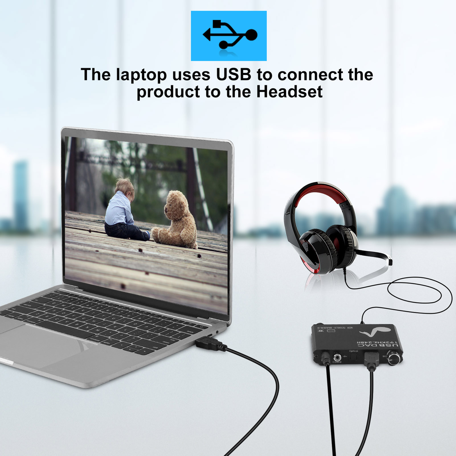 Andowl Μετατροπέας Ψηφιακού σε Αναλογικό Ήχου Coaxial / Toslink / USB - A Female σε RCA Female Andowl Μετατροπέας Ψηφιακού σε Αναλογικό Ήχου Coaxial / Toslink / USB - A Female σε RCA Female