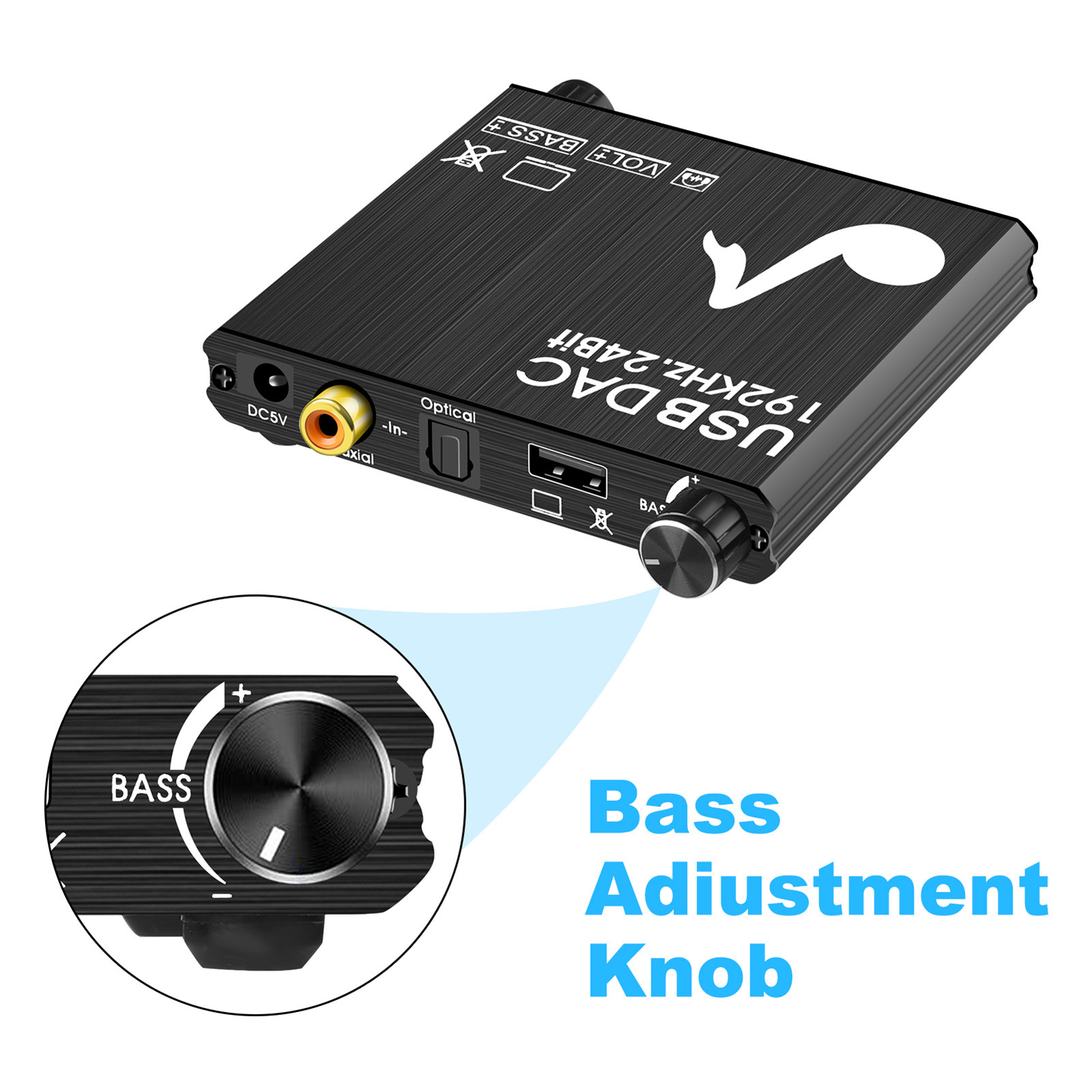 Andowl Μετατροπέας Ψηφιακού σε Αναλογικό Ήχου Coaxial / Toslink / USB - A Female σε RCA Female Andowl Μετατροπέας Ψηφιακού σε Αναλογικό Ήχου Coaxial / Toslink / USB - A Female σε RCA Female