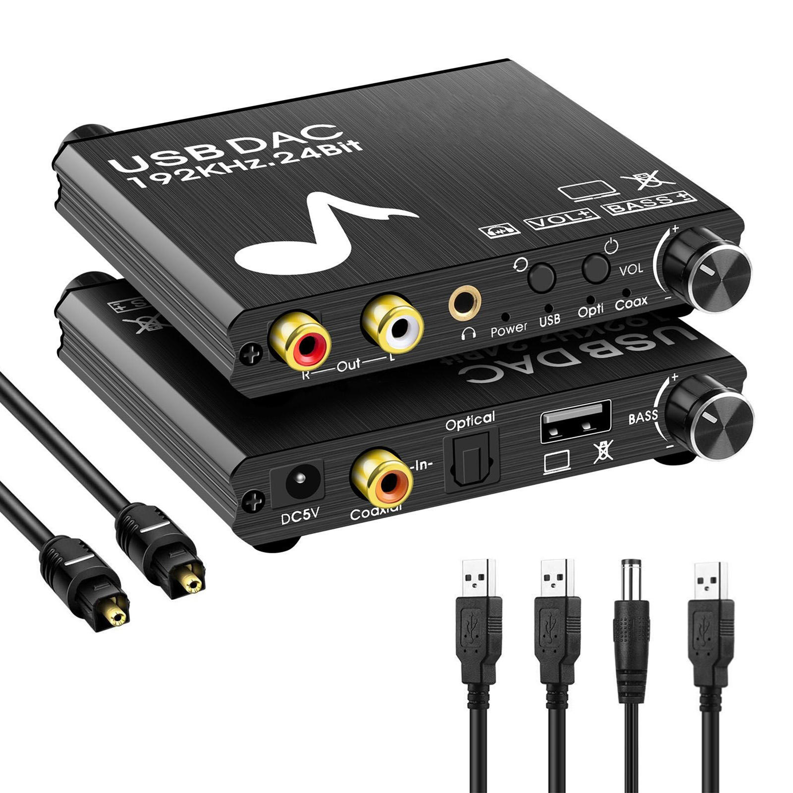 Andowl Μετατροπέας Ψηφιακού σε Αναλογικό Ήχου Coaxial / Toslink / USB - A Female σε RCA Female Andowl Μετατροπέας Ψηφιακού σε Αναλογικό Ήχου Coaxial / Toslink / USB - A Female σε RCA Female