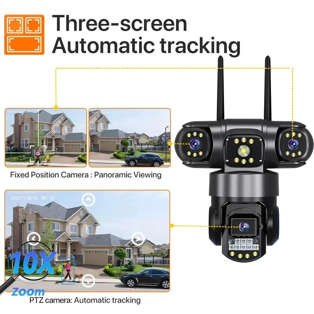 Andowl WiFi PTZ IP Κάμερα Ασφαλείας 8K με Τριπλό Φακό και Νυχτερινή Όραση Andowl WiFi PTZ IP Κάμερα Ασφαλείας 8K με Τριπλό Φακό και Νυχτερινή Όραση