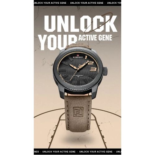 Ανδρικό Casual Ρολόι Χειρός Αδιάβροχο με Δερμάτινο Λουράκι Naviforce Μαύρο Ανδρικό Casual Ρολόι Χειρός Αδιάβροχο με Δερμάτινο Λουράκι Naviforce Μαύρο