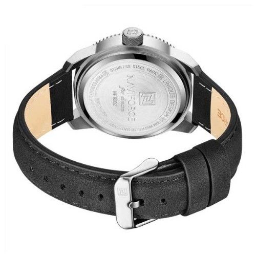 Ανδρικό Casual Ρολόι Χειρός Αδιάβροχο με Δερμάτινο Λουράκι Naviforce Μαύρο Ανδρικό Casual Ρολόι Χειρός Αδιάβροχο με Δερμάτινο Λουράκι Naviforce Μαύρο