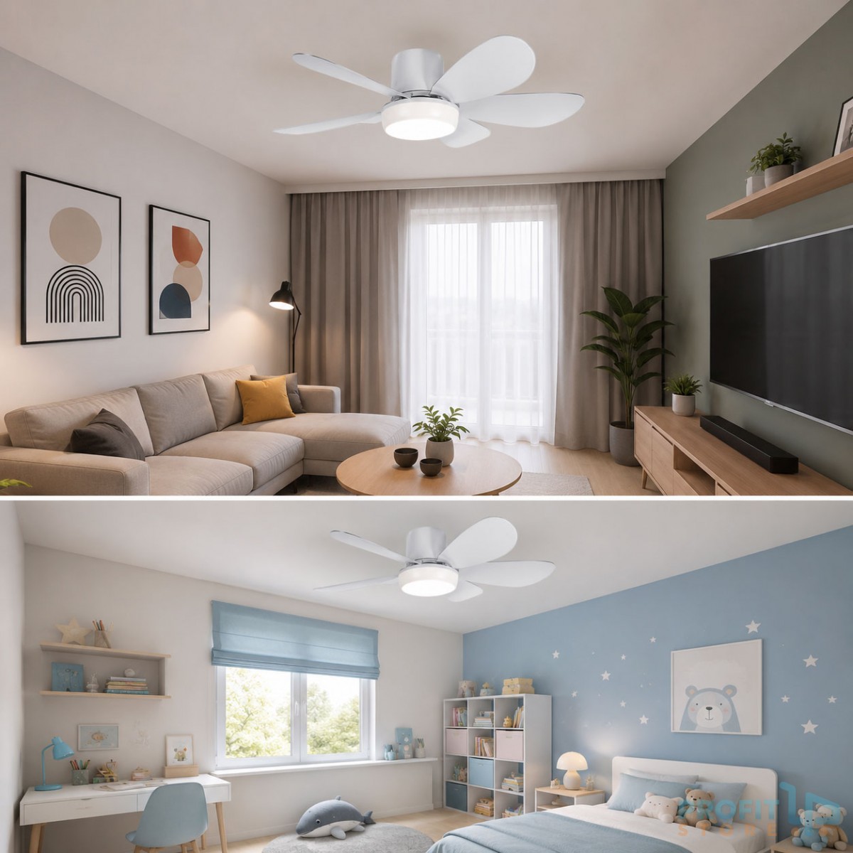 Ανεμιστήρας Οροφής και Φωτιστικό LED 40W με Timer και DC Motor Andowl Ανεμιστήρας Οροφής και Φωτιστικό LED 40W με Timer και DC Motor Andowl