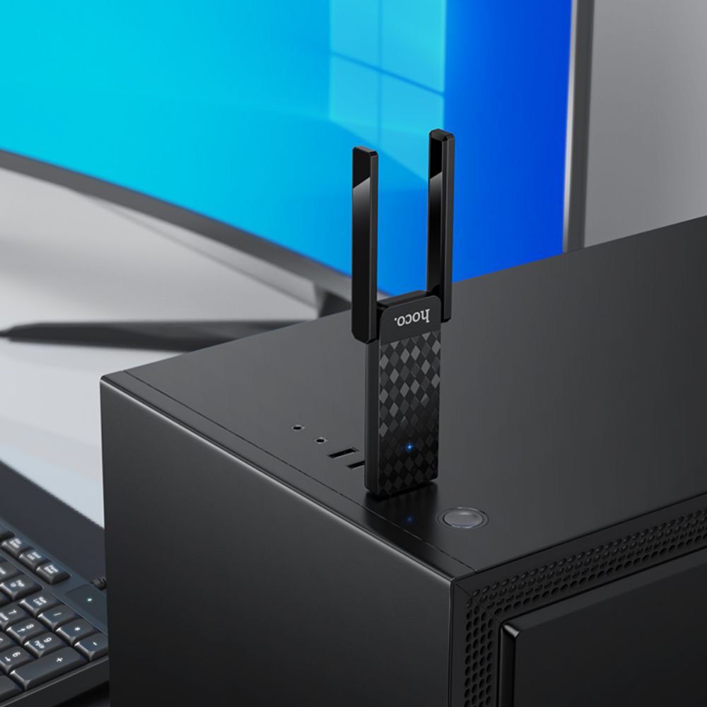 Αντάπτορας WiFi Hoco HI34 WiFi 6 USB 600Mbps Dual Band με 2 Κεραίες Αντάπτορας WiFi Hoco HI34 WiFi 6 USB 600Mbps Dual Band με 2 Κεραίες