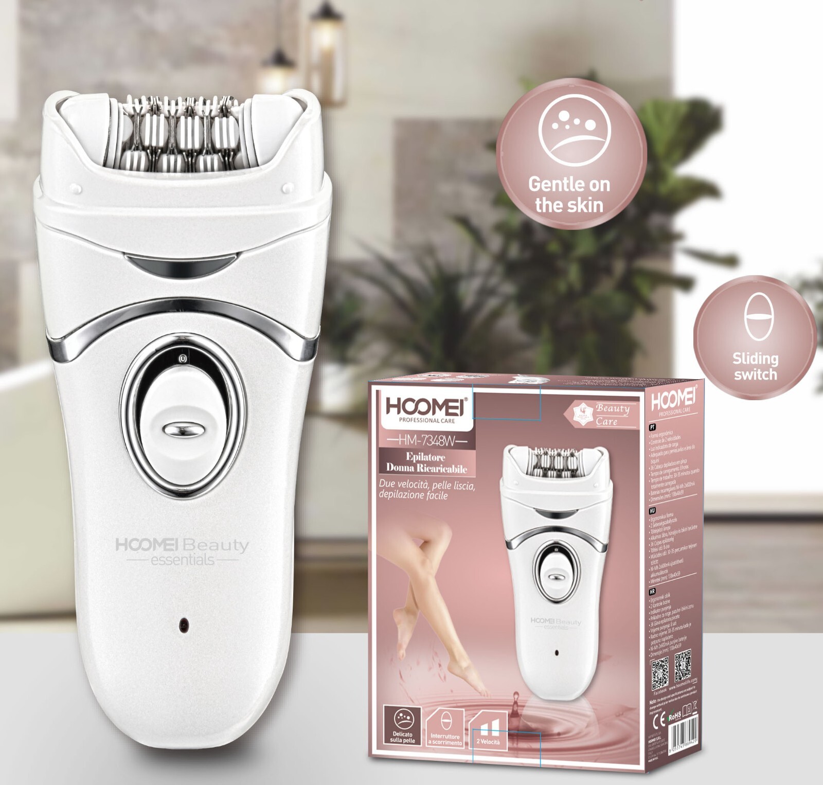 Αποτριχωτική Συσκευή Hoomei – Επαναφορτιζόμενη 2 Ταχυτήτων με LED και 36 Τσιμπίδες Αποτριχωτική Συσκευή Hoomei – Επαναφορτιζόμενη 2 Ταχυτήτων με LED και 36 Τσιμπίδες