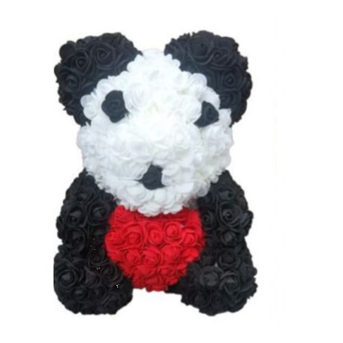 Αρκουδάκι Panda από Τεχνητά Τριαντάφυλλα 40cm Αρκουδάκι Panda από Τεχνητά Τριαντάφυλλα 40cm