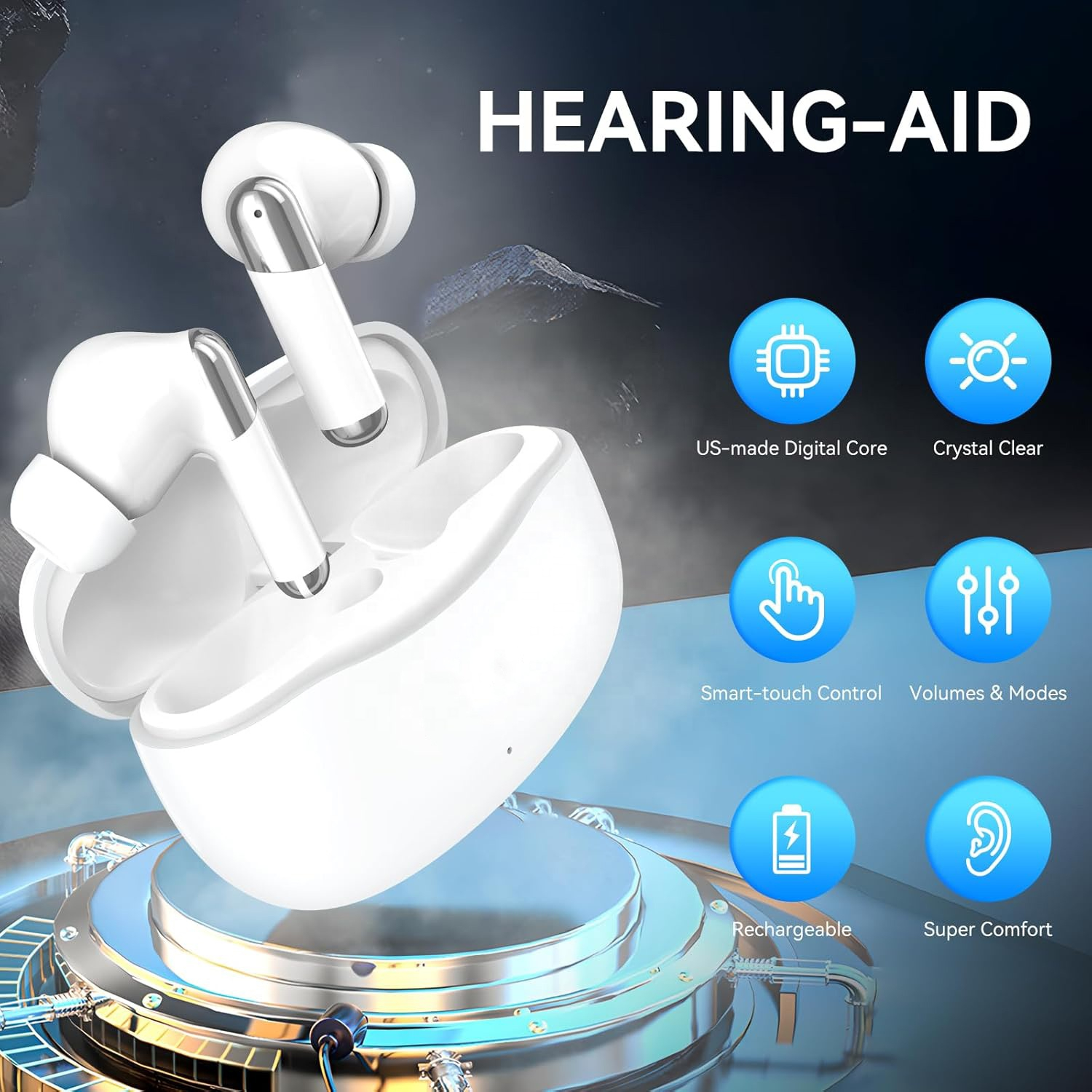 Ασύρματα Bluetooth Ακουστικά In-Ear με Active Noise Cancelation και Θήκη Φόρτισης - Diinami Ασύρματα Bluetooth Ακουστικά In-Ear με Active Noise Cancelation και Θήκη Φόρτισης - Diinami