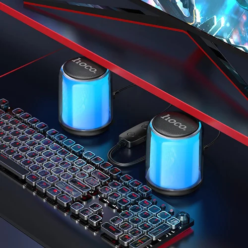 Ασύρματα Ηχεία Υπολογιστή Hoco 10W με RGB Φωτισμό Μαύρα Ασύρματα Ηχεία Υπολογιστή Hoco 10W με RGB Φωτισμό Μαύρα
