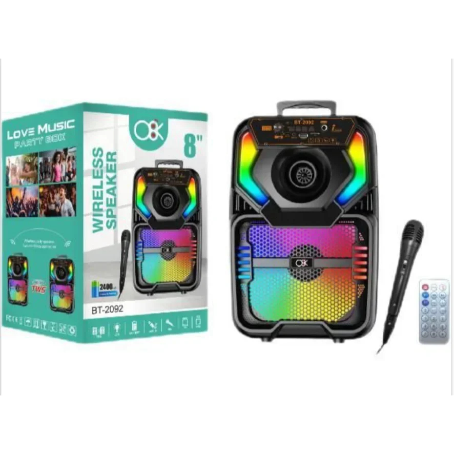 Ασύρματο Φορητό Ηχείο Bluetooth με LED RGB Φωτισμό, USB, TF, AUX, Ραδιόφωνο και Μικρόφωνο σε Μαύρο Χρώμα Ασύρματο Φορητό Ηχείο Bluetooth με LED RGB Φωτισμό, USB, TF, AUX, Ραδιόφωνο και Μικρόφωνο σε Μαύρο Χρώμα