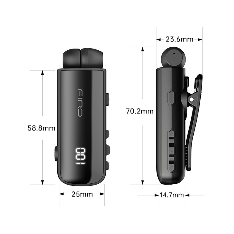 Ασύρματο Handsfree Ακουστικό Bluetooth Firo με Αναδιπλούμενο Καλώδιο, Δόνηση & Ένδειξη Μπαταρίας – Μαύρο Ασύρματο Handsfree Ακουστικό Bluetooth Firo με Αναδιπλούμενο Καλώδιο, Δόνηση & Ένδειξη Μπαταρίας – Μαύρο