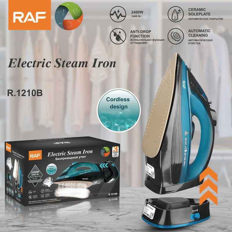 Ασύρματο Σίδερο Ατμού 2400W με Κεραμική Πλάκα & Βάση Φόρτισης – Raf Ασύρματο Σίδερο Ατμού 2400W με Κεραμική Πλάκα & Βάση Φόρτισης – Raf