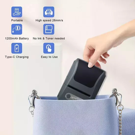 Ασύρματος Θερμικός Εκτυπωτής Ετικετών Bluetooth Mini Φορητός USB Ασύρματος Θερμικός Εκτυπωτής Ετικετών Bluetooth Mini Φορητός USB