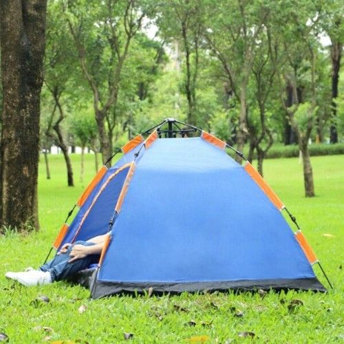 Αυτόματη Pop Up Σκηνή για Camping 4 ατόμων Αδιάβροχη Καλοκαιρινή - 200x200cm Πορτοκαλί-Μπλε Αυτόματη Pop Up Σκηνή για Camping 4 ατόμων Αδιάβροχη Καλοκαιρινή - 200x200cm Πορτοκαλί-Μπλε