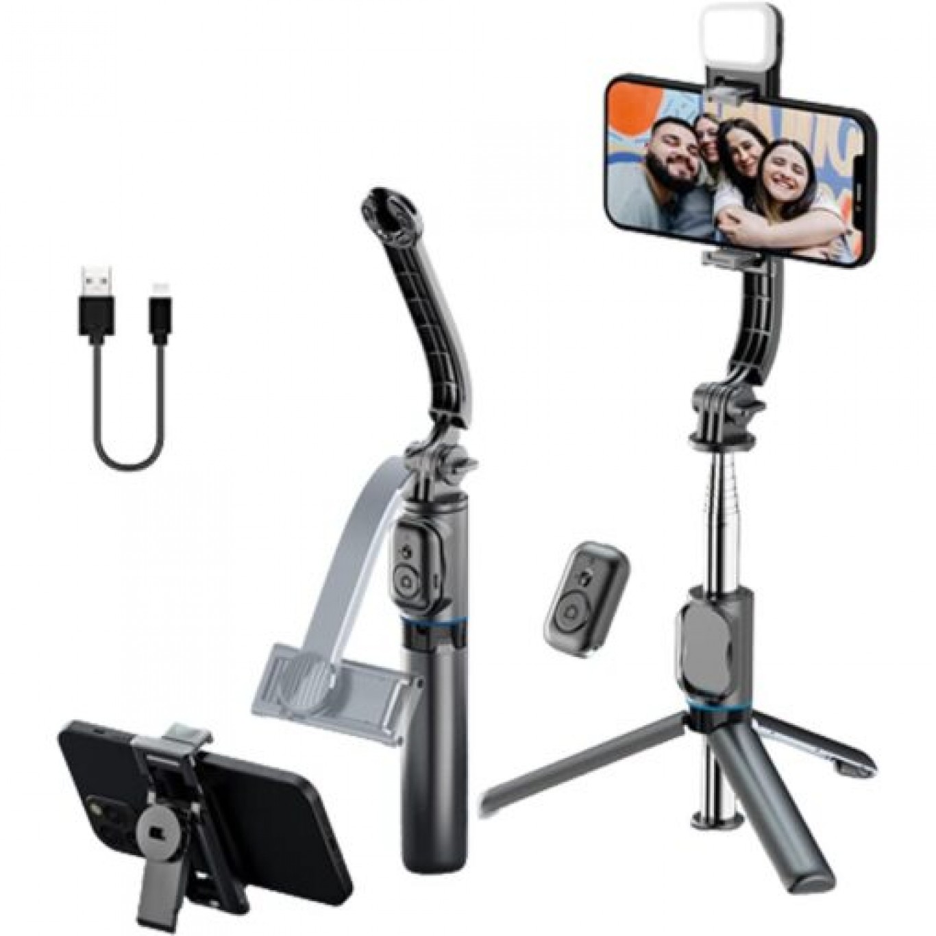 Awei Πτυσσόμενο Μαύρο Selfie Stick 2 σε 1 και Τρίποδο με Ασύρματο Χειριστήριο Awei Πτυσσόμενο Μαύρο Selfie Stick 2 σε 1 και Τρίποδο με Ασύρματο Χειριστήριο