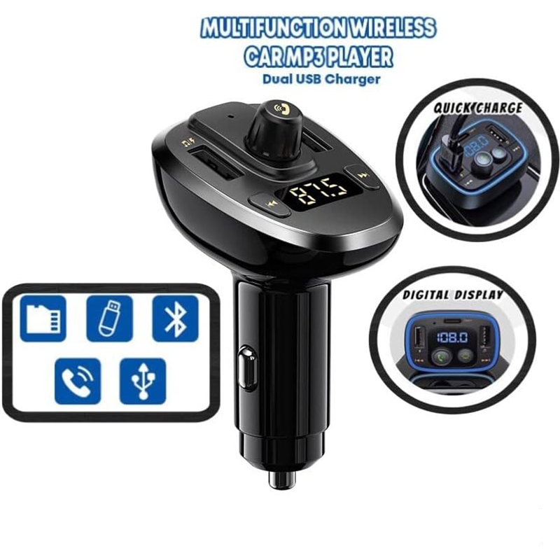 Bluetooth Πομπός Αυτοκινήτου USB, SD, MP3 Player & Φορτιστής USB & Type C με LCD Οθόνη - Handsfree Car FM Transmitter 12V & 24V Συμβατός για iOS & Android Bluetooth Πομπός Αυτοκινήτου USB, SD, MP3 Player & Φορτιστής USB & Type C με LCD Οθόνη - Handsfree Car FM Transmitter 12V & 24V Συμβατός για iOS & Android