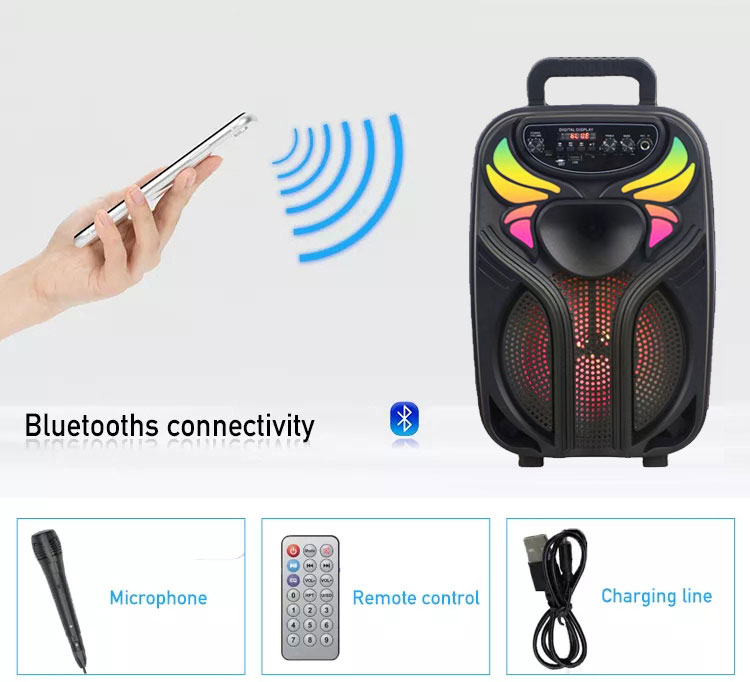 Bluetooth Σύστημα Καραόκε Super Bass με Ηχείο, Μικρόφωνο, Τηλεχειριστήριο και LED Φωτισμό Bluetooth Σύστημα Καραόκε Super Bass με Ηχείο, Μικρόφωνο, Τηλεχειριστήριο και LED Φωτισμό