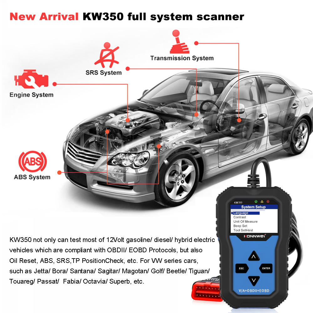 Διαγνωστικό Αυτοκινήτου OBD2 για VW, Audi, Skoda, Seat – Πλήρες Σύστημα με Οθόνη TFT - Konnwei Διαγνωστικό Αυτοκινήτου OBD2 για VW, Audi, Skoda, Seat – Πλήρες Σύστημα με Οθόνη TFT - Konnwei