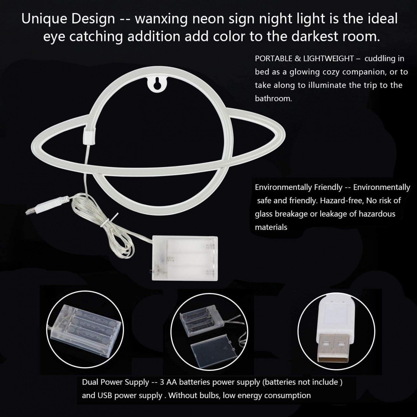 Διακοσμητικό Neon LED Φωτιστικό Πλανήτης Κρόνος Decoration Lamp Saturn 17x30 cm Διακοσμητικό Neon LED Φωτιστικό Πλανήτης Κρόνος Decoration Lamp Saturn 17x30 cm