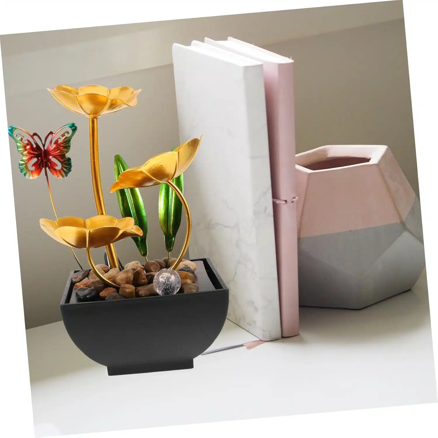 Διακοσμητικό Συντριβάνι Feng Shui Εσωτερικού και Εξωτερικού Χώρου 220V με Φωτισμό LED και Χρυσά Φύλλα Διακοσμητικό Συντριβάνι Feng Shui Εσωτερικού και Εξωτερικού Χώρου 220V με Φωτισμό LED και Χρυσά Φύλλα