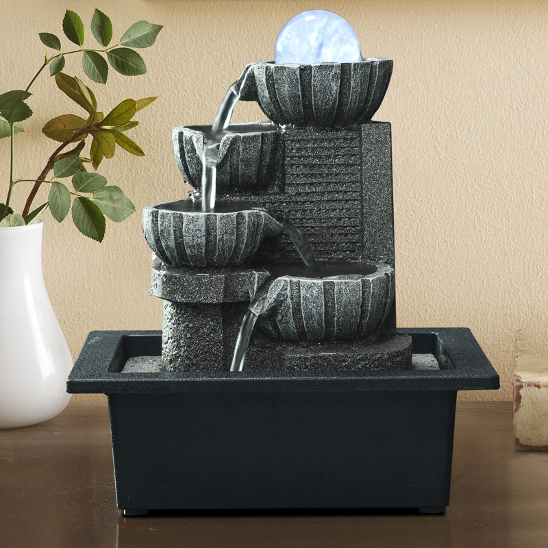 Διακοσμητικό Συντριβάνι Feng Shui Καταρράκτης Τρεχούμενου Νερού με Εφέ LED Φωτισμού και Κρυστάλλινη Σφαίρα 26x23x18 cm Διακοσμητικό Συντριβάνι Feng Shui Καταρράκτης Τρεχούμενου Νερού με Εφέ LED Φωτισμού και Κρυστάλλινη Σφαίρα 26x23x18 cm
