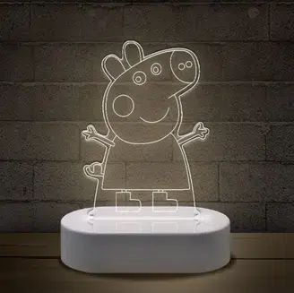 Διακοσμητικό Τρισδιάστατο 3D LED Φωτιστικό Πέππα το Γουρουνάκι Διακοσμητικό Τρισδιάστατο 3D LED Φωτιστικό Πέππα το Γουρουνάκι